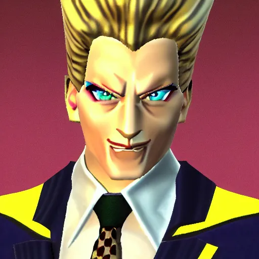 Image similar to Kira Yoshikage in n64 graphics, 3d model, old graphics, jojo, n64 graphics