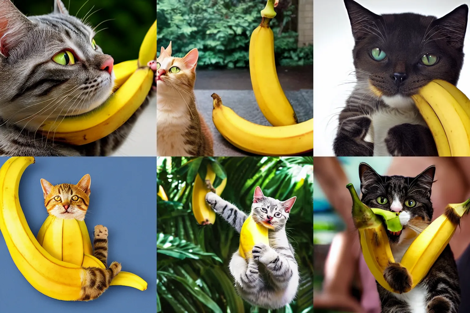 Prompt: cat in a banana dancing
