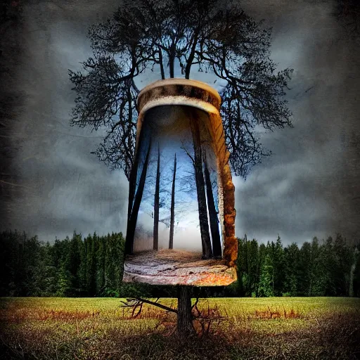 Prompt: Days Are Dark out in the holler surreal digital art