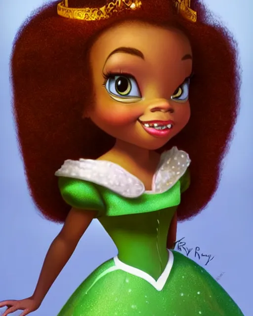 Prompt: highly detailed picture of disney's princess tiana by mark ryden, hyperrealistic 3 d render, octane render, dynamic lighting