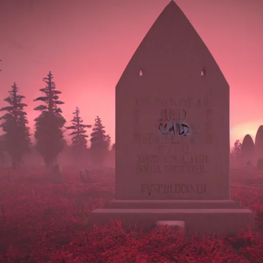 Image similar to red, red sky, depth, creepy, eyes, graveyard, death, dead, red eyes, 8k, hyperrealistic, depth, vray, high resoulution, eathly