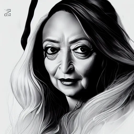 Prompt: portrait of zaha hadid as a beautiful witch, in the style of artgerm, artstation, wlop, alexis franklin, cgsociety