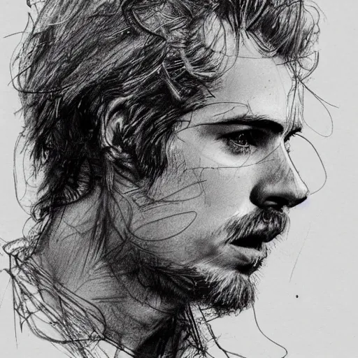 Image similar to a realistic yet scraggly portrait sketch of the side profile of a stern and sophisticated hayden christensen, trending on artstation, intricate details, in the style of frank auerbach, in the style of sergio aragones, in the style of martin ansin, in the style of david aja, in the style of mattias adolfsson