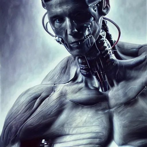 Image similar to beutiful cyborg rib partially dimantled, hyper realism, artstaition, epic composition