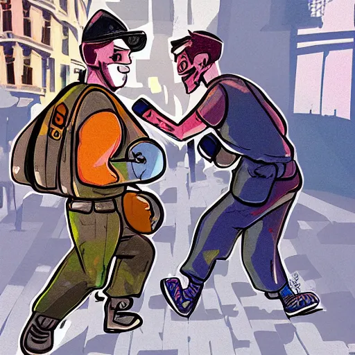 Image similar to Street fight digital illustration by Ekaterina Savic