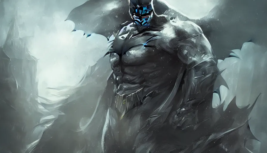 Image similar to Batman in the aesthetic of Elden ring, wearing armor, photorealistic, artgerm, WLOP, Ross Tran