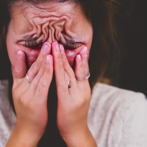 Image similar to first - person photograph of a crying woman, 4 k, professional photography