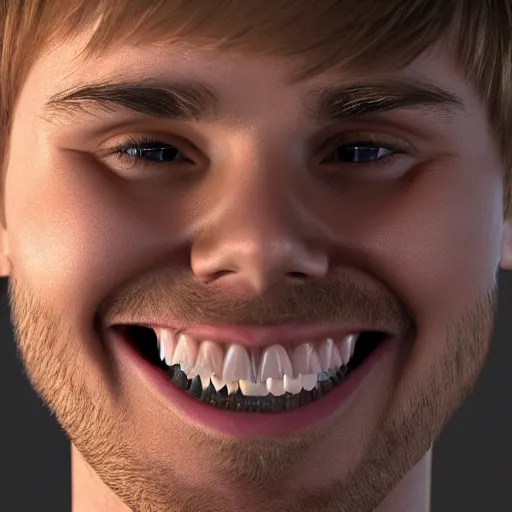 Image similar to hyperrealistic dslr film still of justin beiber, buck - tooth beaver teeth, stunning 8 k octane comprehensive 3 d render, inspired by istvan sandorfi & greg rutkowski & unreal engine, perfect symmetry, dim volumetric cinematic lighting, extremely hyper - detailed, incredibly real lifelike attributes & flesh texture, intricate, masterpiece, artstation