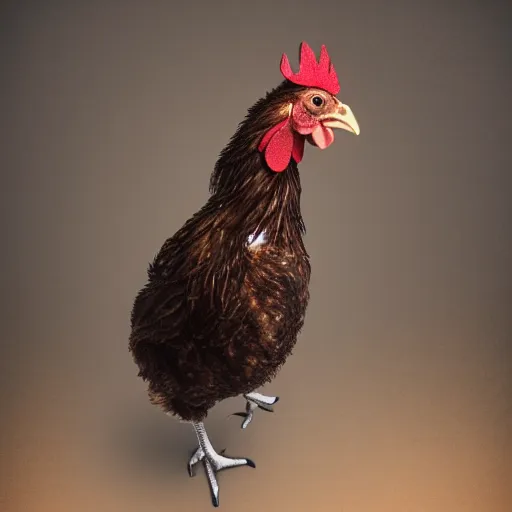 Image similar to a high quality photo of a chicken wearing a suit, 8k, digital art