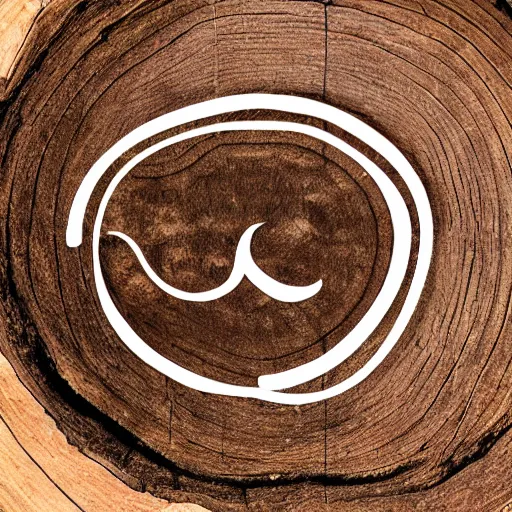 Prompt: simple logo of a circle, tree trunk cross section with age rings