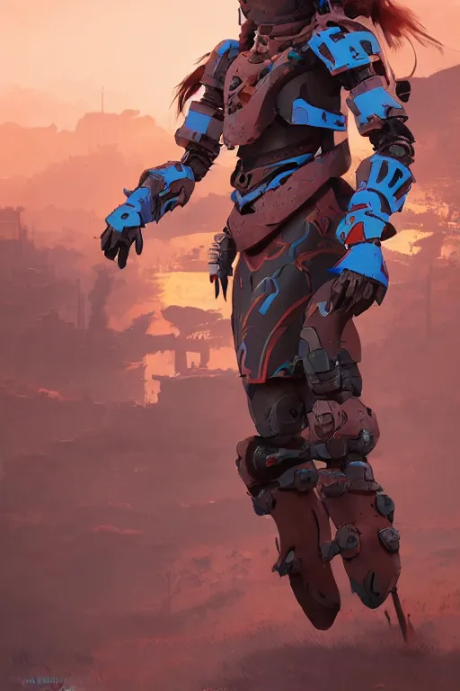 Image similar to combination suit armor aloy horizon forbidden west horizon zero dawn robot ninja mask helmet backpack tribal, aesthetic octane render, 8 k hd resolution, by ilya kuvshinov and cushart krentz and gilleard james radiating a glowing aura cgi rtx 2 0 2 2