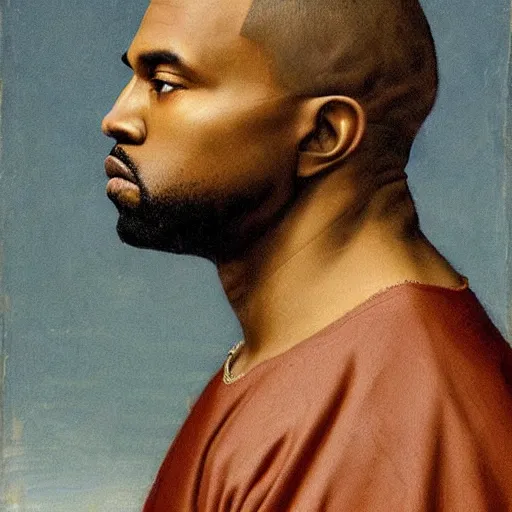 Image similar to A Renaissance portrait painting of Kanye West