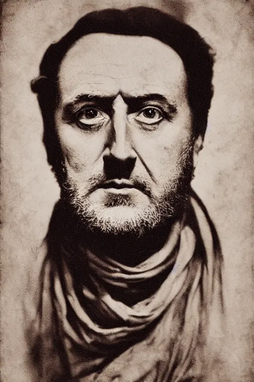 Image similar to teela, portrait, full body, symmetrical features, silver iodide, 1 8 8 0 photograph, sepia tone, aged paper, sergio leone, master prime lenses, cinematic