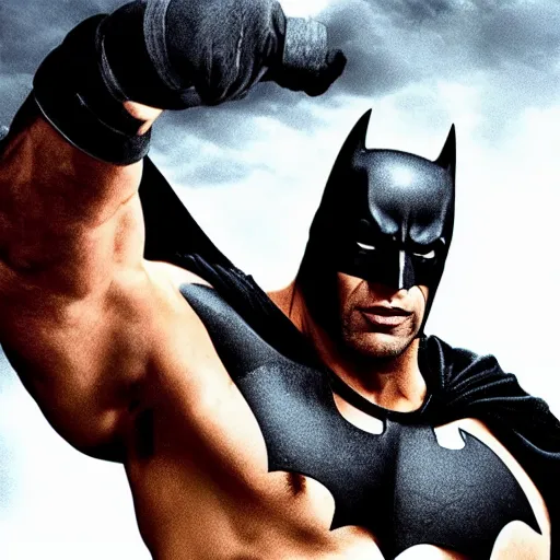 Image similar to Dwayne Johnson as batman