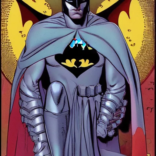 Prompt: Portrait Batman ancient biblical, sultry, sneering, evil, pagan, wicked, queen jezebel, wearing gilded ribes, highly detailed, masterpiece 8K digital illustration, art by moebius, highly