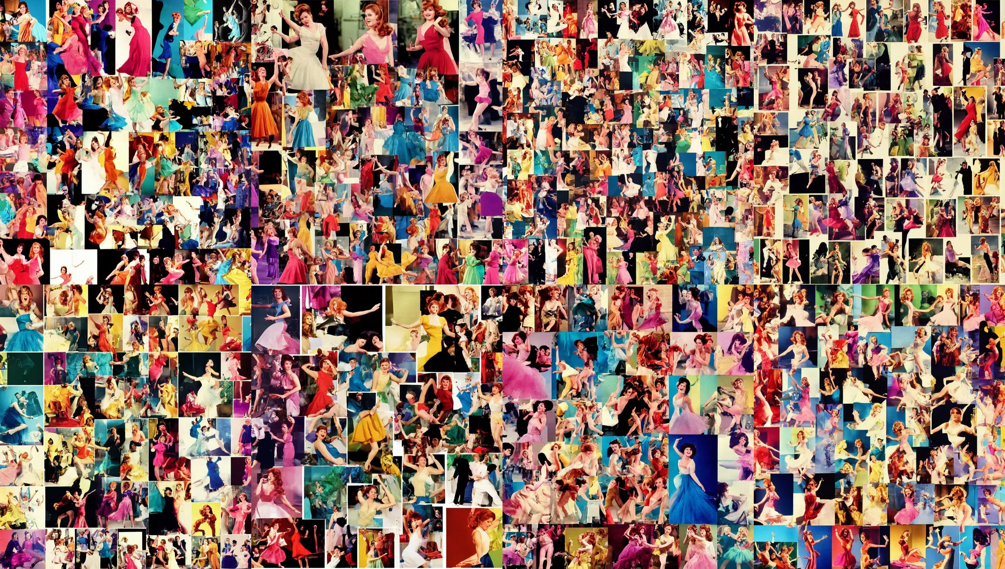 Image similar to collage of dancing amy adams, 1 9 6 0 s technicolor