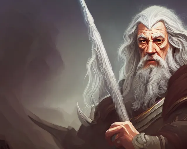 Image similar to photography of gandalf, deep focus, d & d, fantasy, intricate, elegant, highly detailed, digital painting, artstation, concept art, matte, sharp focus, illustration, hearthstone,