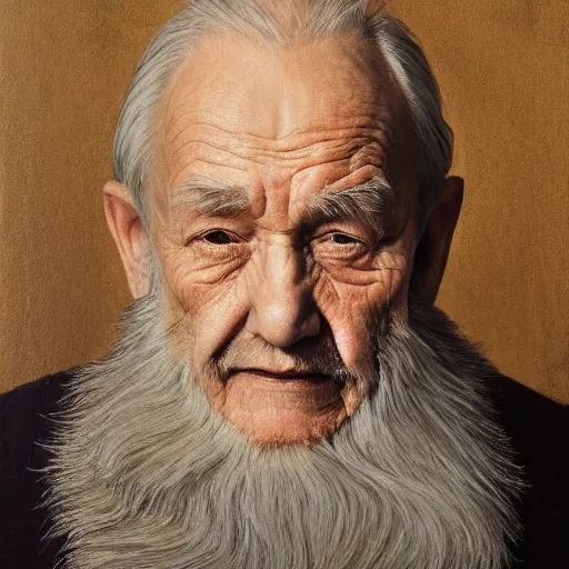 Prompt: hyper realistic portrait of a old man