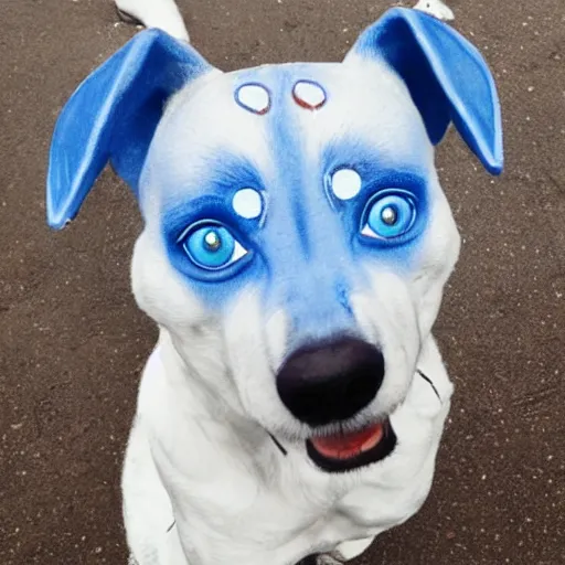 Image similar to blue dog with 3 eyes