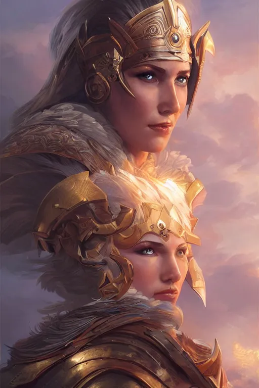 Image similar to amazon valkyrie athena, d & d, fantasy, portrait, highly detailed, headshot, digital painting, trending on artstation, concept art, sharp focus, illustration, art by artgerm and greg rutkowski and magali villeneuve