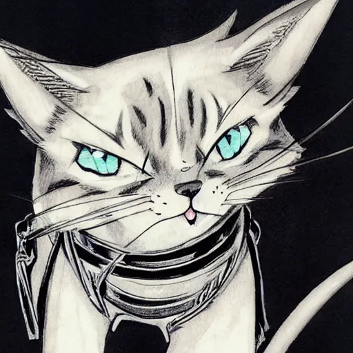 Prompt: a cat samurai by takehiko inoue