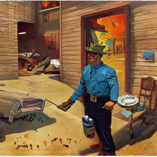 Image similar to The last Trap, artwork by John Philip Falter