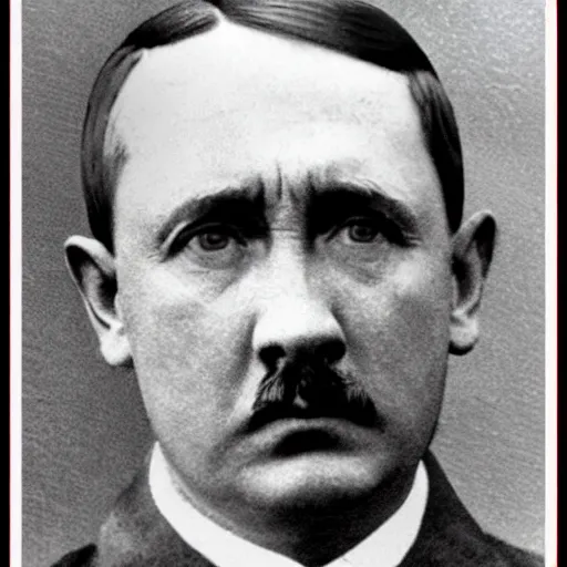 Image similar to the adult child of adolf hitler and vladimir putin