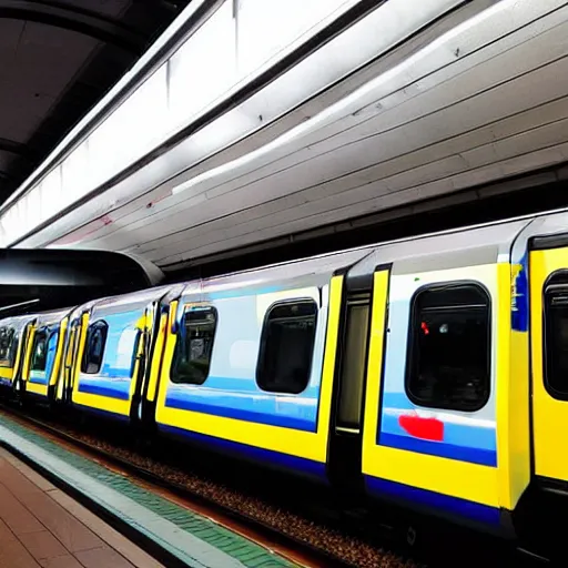 Prompt: Metro Trains Comeng at Southern Cross Station