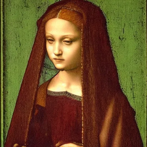 Image similar to a portrait of madonna, art by leonardo da vinci