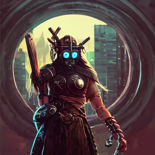 Image similar to cyberpunk viking helmet mask warrior goddess robot ninja fantasy, art gta 5 cover, official fanart behance hd artstation by jesper ejsing, by rhads, makoto shinkai and lois van baarle, ilya kuvshinov, ossdraws