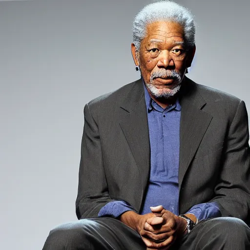 Prompt: morgan freeman in the movie tenet,