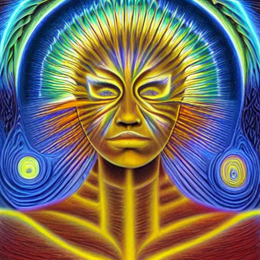 Image similar to a dream in a dream, Alex Grey