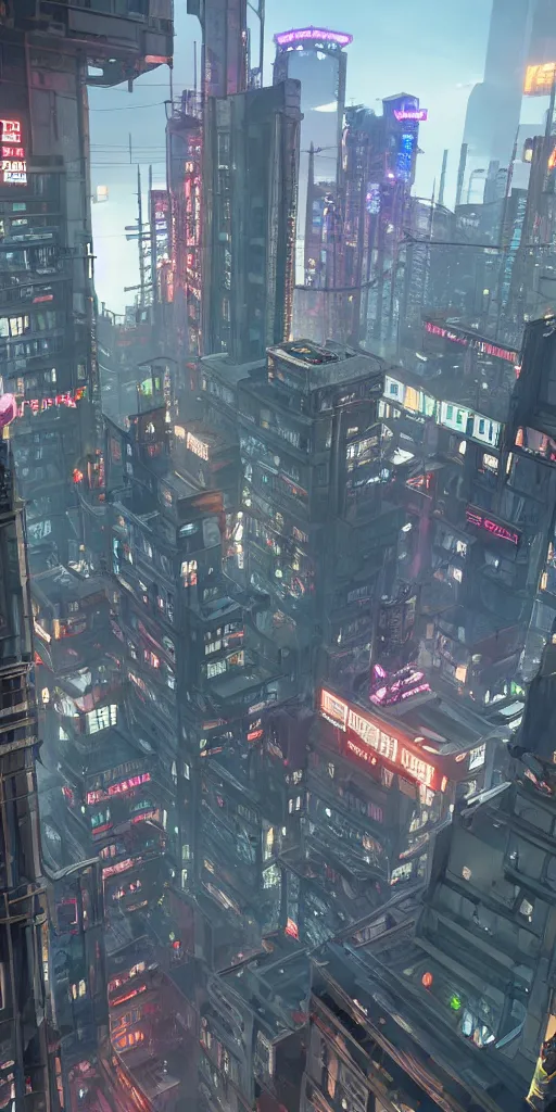 Prompt: view from a penthouse in a cyberpunk city drawn by jack kirby, 8 k, raytracing, unreal engine 5,