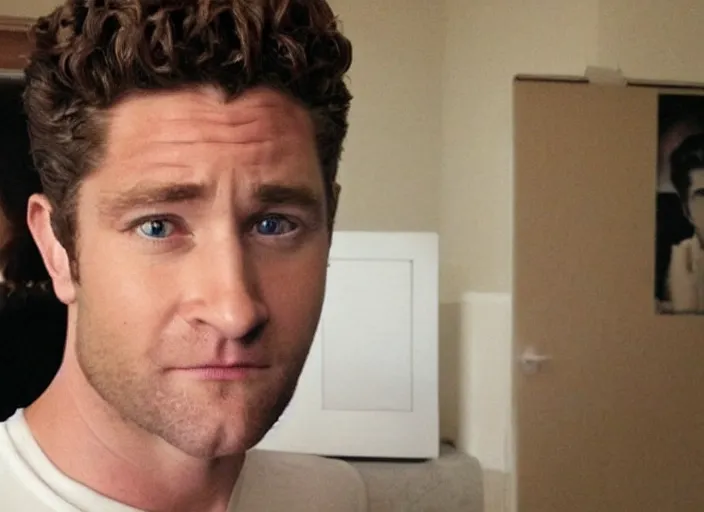 Prompt: will schuester from glee watches you whilst you sleep, creepy photo