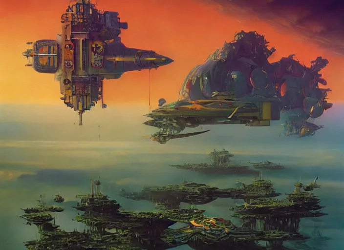 Image similar to 3 d octane render by kilian eng, chris foss, rodney matthews, robert mccall, jacek yerka and vladimir kush, oil on canvas