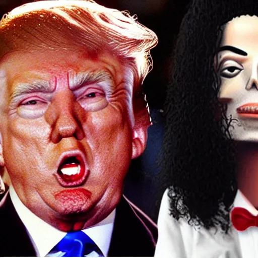 Image similar to donald trump licking face of michael jackson