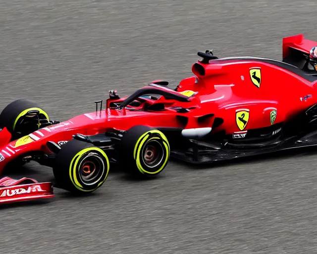 Image similar to live action photo of the 2 0 2 1 f 1 scuderia ferrari, 8 k, sports photography