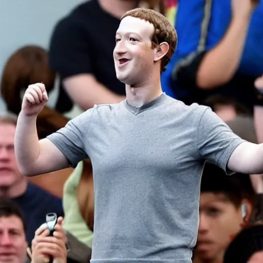 Prompt: Mark Zuckerberg as an overweight British hooligan