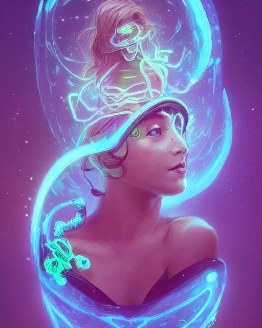 Prompt: one singular portrait of a cute bioluminescent caterpillar, highly detailed, digital painting, cinematic, hyper realism, dark retrowave, art by Stanley Lau and Artgerm and magali villeneuve and Alphonse Mucha, artstation, octane render, cgsociety