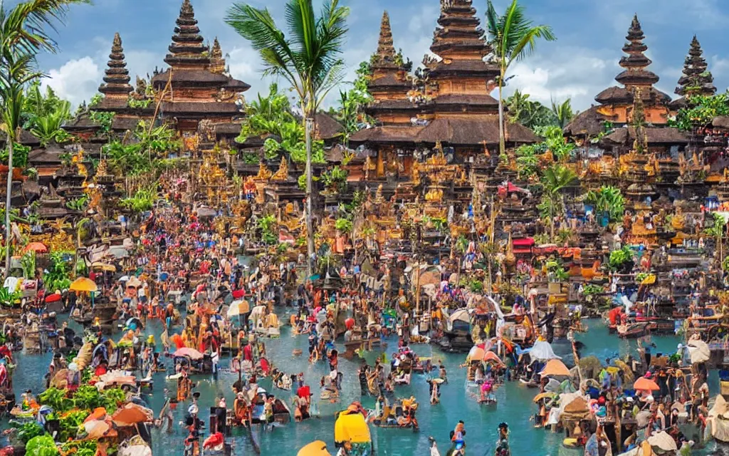 Image similar to city of denpasar bali in the year 3 0 0 0, perfect faces.