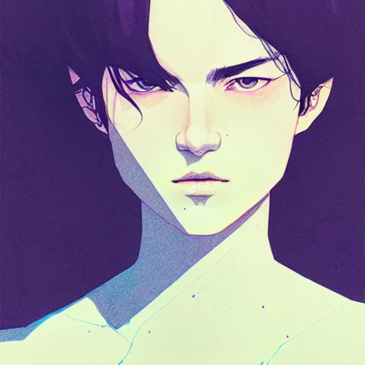 Image similar to portrait soft light, by killian eng and conrad roset, inspired by akira anime, etching, fine, sharp high detail, screen print,