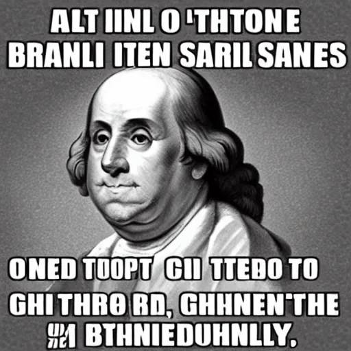 Image similar to meme about benjamin franklin and snails