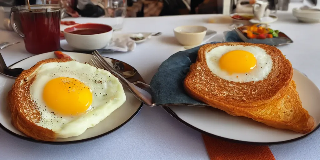 Image similar to photo of breakfast, close - up, low saturation, diffuse light