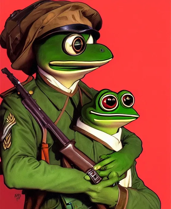 Pepe the Frog in WW1 General Uniform, modeling, | Stable Diffusion ...