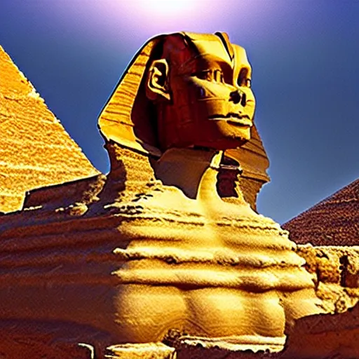 Image similar to epic masterpiece Riddle of the Sphinx in the city of Thebai Ken Kelly, photorealistic, cinematic, fantastic reality, detailed and beautiful faces, dramatic lighting, establishing shot, 8k resolution – W 1024