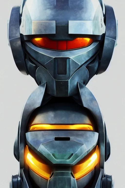 Image similar to robot ninja mask helmet halo master chief radiating a glowing aura global illumination ray tracing hdr fanart arstation by ian pesty and katarzyna da „ bek - chmiel