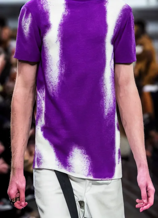 Image similar to hyperrealistic and heavy detailed off white runway show of thanos ( marvel comics ), leica sl 2 5 0 mm, vivid color, high quality, high textured, real life