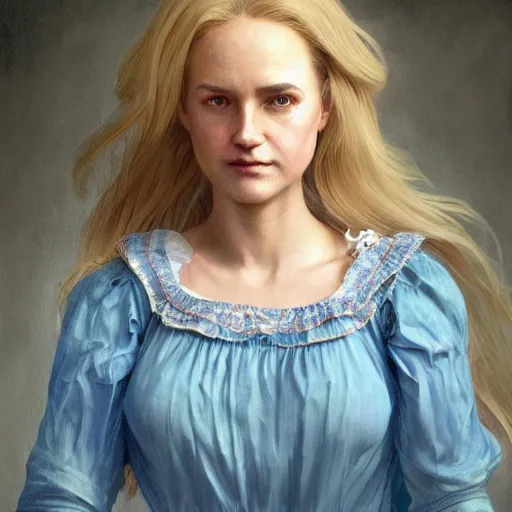 Prompt: full figure ultra realistic illustration, jeffrey wright wearing a maiden blue dress, blonde flowy hair, old west, intricate, elegant, highly detailed, digital painting, artstation, concept art, smooth, sharp focus, illustration, art by artgerm and greg rutkowski and alphonse mucha