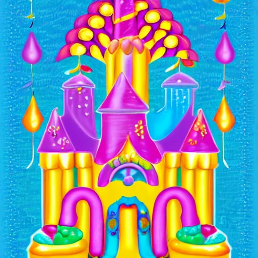 Image similar to candyland castle symmetry by lisa frank