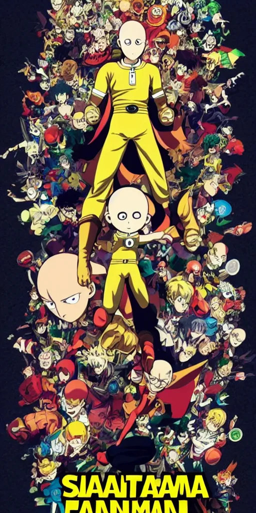 Beautiful Anime key visual of One Punch Man season 3,, Stable Diffusion